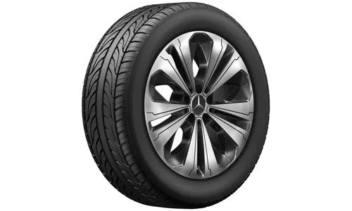 Колесный диск 7,5J×19 ET32 для Mercedes-Benz EQC 293 / GLC 253, передняя и задняя оси, черный, с алмазной проточкой, 5 двойных спиц — фото 4
