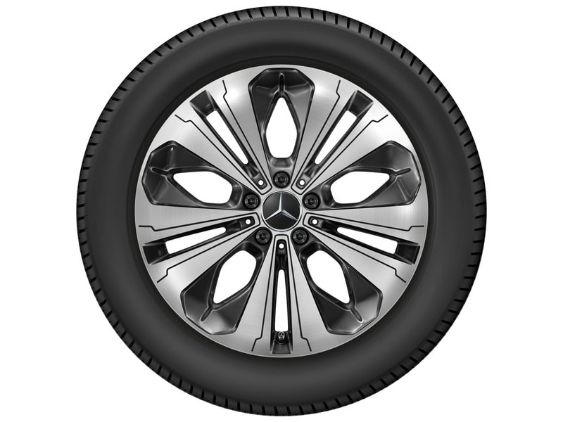 Колесный диск 7,5J×19 ET32 для Mercedes-Benz EQC 293 / GLC 253, передняя и задняя оси, черный, с алмазной проточкой, 5 двойных спиц — фото 5