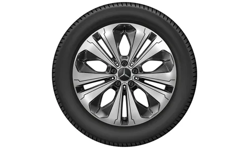 Колесный диск 7,5J×19 ET32 для Mercedes-Benz EQC 293 / GLC 253, передняя и задняя оси, черный, с алмазной проточкой, 5 двойных спиц — фото 5