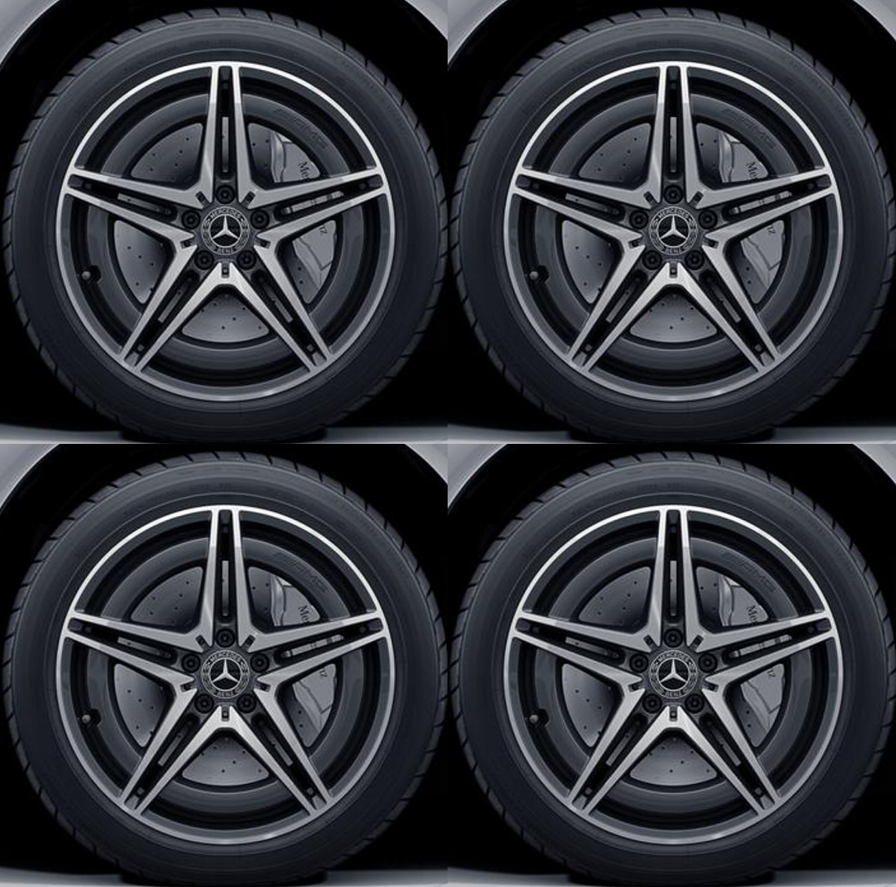 Колесный диск AMG 7,5J×19 ET32 для Mercedes-Benz EQC 293 / GLC 253, передняя ось, серый Tantal, 5 двойных спиц — фото 3