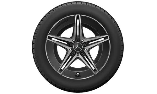 Колесный диск AMG 7,5J×19 ET32 для Mercedes-Benz EQC 293, передняя ось, черный, с алмазной проточкой, 5 двойных спиц — фото 3