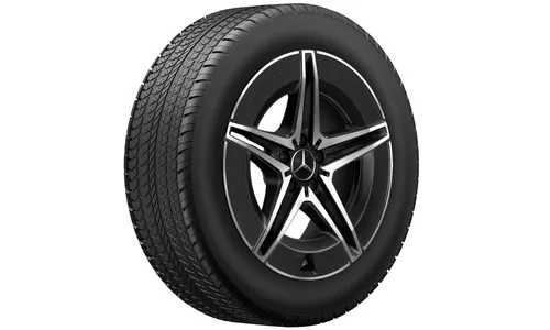 Колесный диск AMG 7,5J×19 ET32 для Mercedes-Benz EQC 293, передняя ось, черный, с алмазной проточкой, 5 двойных спиц — фото 4