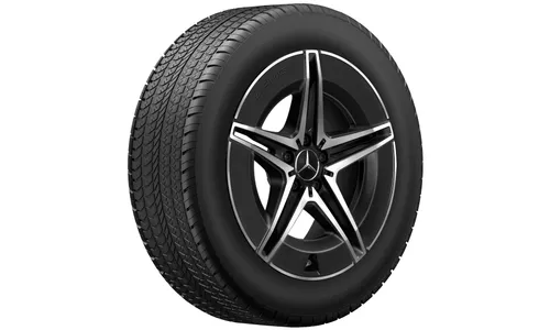 Колесный диск AMG 8J×19 ET34 для Mercedes-Benz EQC 293, задняя ось, черный, с алмазной проточкой, 5 двойных спиц — фото 5