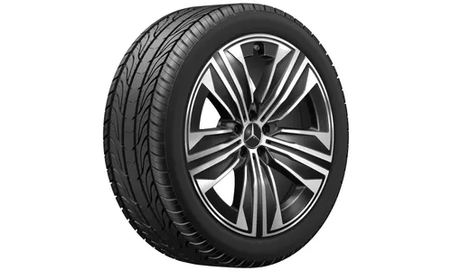 Колесный диск 9,5J×21 ET30,1 для Mercedes-Benz EQS 296, передняя и задняя оси, черный, с алмазной проточкой, 5 спиц — фото 2