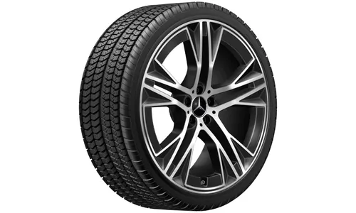 Колесный диск 9,5J×22 ET30 для Mercedes-Benz EQS 296, передняя и задняя оси, черный, с алмазной проточкой, 5 двойных спиц — фото 5