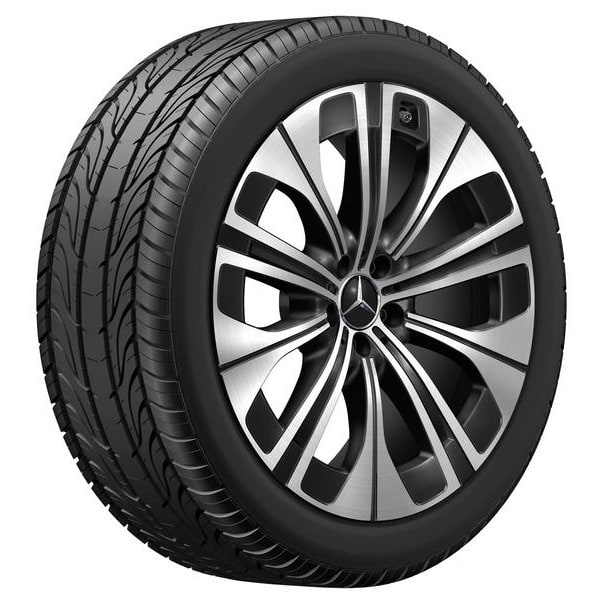 Колесный диск 9,5J×21 ET30,1 для Mercedes-Benz EQS 296, передняя и задняя оси, черный, с алмазной проточкой, многоспицевый — фото 2