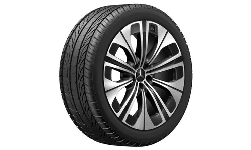 Колесный диск 9,5J×21 ET30,1 для Mercedes-Benz EQS 296, передняя и задняя оси, черный, с алмазной проточкой, многоспицевый — фото 2