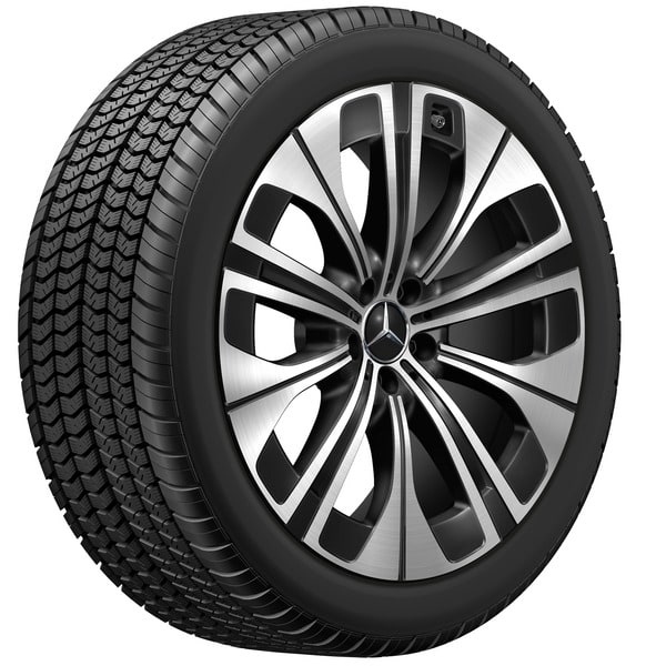 Колесный диск 9,5J×21 ET30,1 для Mercedes-Benz EQS 296, передняя и задняя оси, черный, с алмазной проточкой, многоспицевый — фото 3