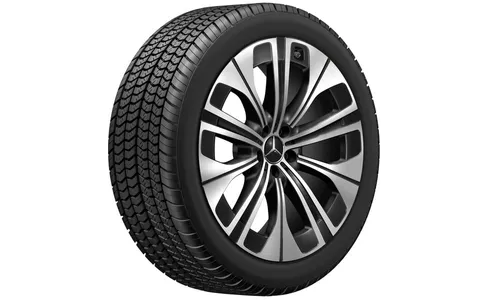 Колесный диск 9,5J×21 ET30,1 для Mercedes-Benz EQS 296, передняя и задняя оси, черный, с алмазной проточкой, многоспицевый — фото 3