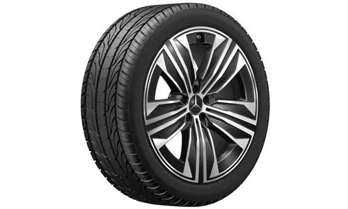 Колесный диск 10J×21 ET36 для Mercedes-Benz EQS 296, задняя ось, черный, с алмазной проточкой, 5 спиц — фото 2