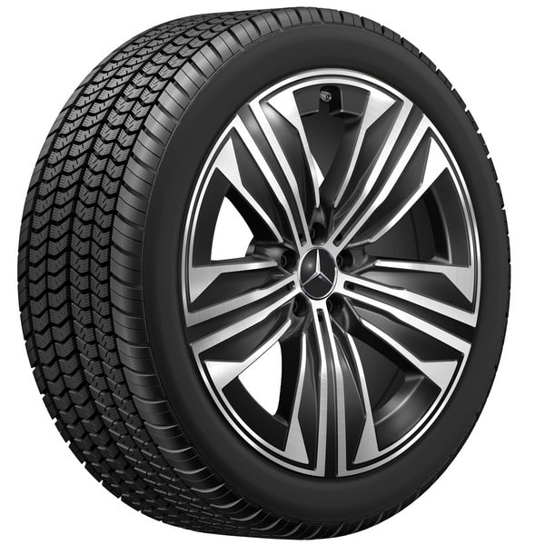 Колесный диск 10J×21 ET36 для Mercedes-Benz EQS 296, задняя ось, черный, с алмазной проточкой, 5 спиц — фото 3