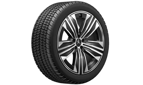 Колесный диск 10J×21 ET36 для Mercedes-Benz EQS 296, задняя ось, черный, с алмазной проточкой, 5 спиц — фото 3