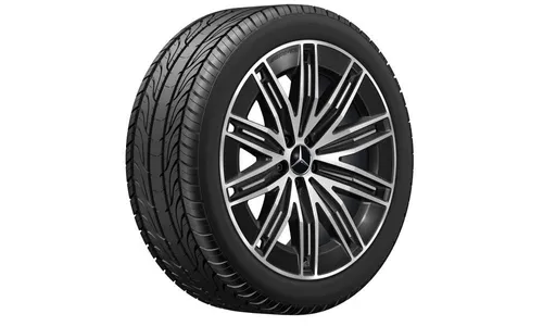 Колесный диск AMG 9,5J×21 ET30,1 для Mercedes-Benz EQS 296, передняя и задняя оси, черный, с алмазной проточкой, многоспицевый — фото 2