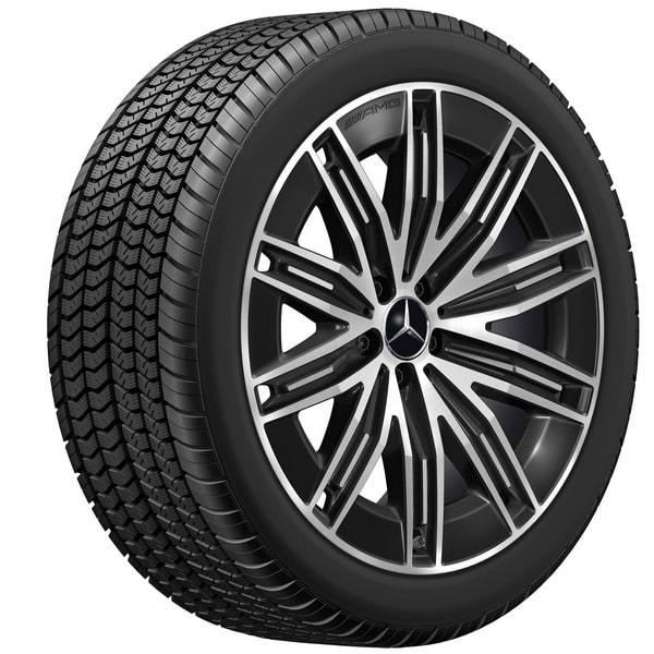 Колесный диск AMG 9,5J×21 ET30,1 для Mercedes-Benz EQS 296, передняя и задняя оси, черный, с алмазной проточкой, многоспицевый — фото 3