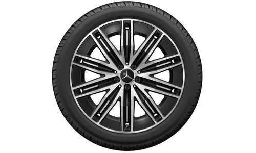 Колесный диск AMG 9,5J×21 ET30,1 для Mercedes-Benz EQS 296, передняя и задняя оси, черный, с алмазной проточкой, многоспицевый — фото 4