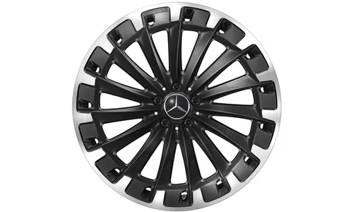 Колесный диск AMG 9,5J×22 ET30 для Mercedes-Benz EQS 296, передняя и задняя оси, черный, с алмазной проточкой, многоспицевый — фото 1