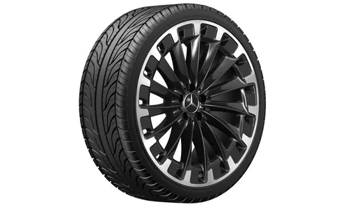 Колесный диск AMG 9,5J×22 ET30 для Mercedes-Benz EQS 296, передняя и задняя оси, черный, с алмазной проточкой, многоспицевый — фото 2