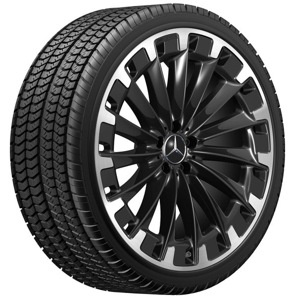 Колесный диск AMG 9,5J×22 ET30 для Mercedes-Benz EQS 296, передняя и задняя оси, черный, с алмазной проточкой, многоспицевый — фото 3