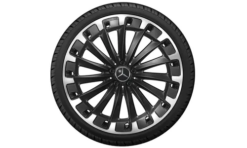 Колесный диск AMG 9,5J×22 ET30 для Mercedes-Benz EQS 296, передняя и задняя оси, черный, с алмазной проточкой, многоспицевый — фото 4