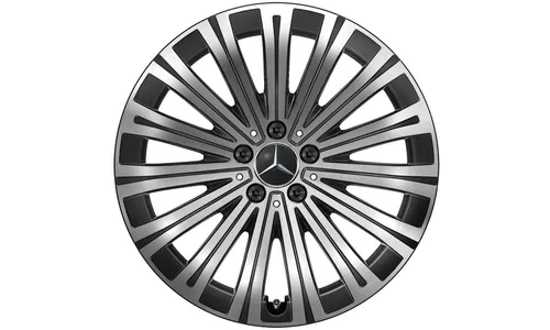 Колесный диск 8J×19 ET30,5 для Mercedes-Benz EQS 297, передняя и задняя оси, черный, с алмазной проточкой, 15 спиц — фото 1