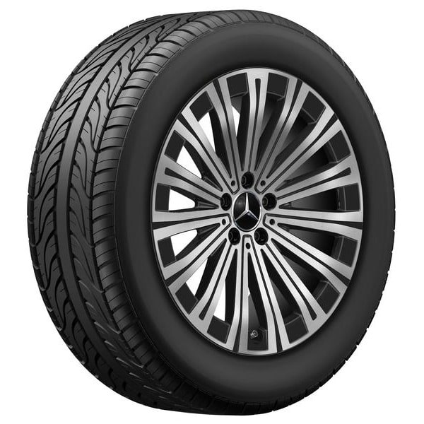 Колесный диск 8J×19 ET30,5 для Mercedes-Benz EQS 297, передняя и задняя оси, черный, с алмазной проточкой, 15 спиц — фото 2