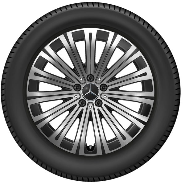 Колесный диск 8J×19 ET30,5 для Mercedes-Benz EQS 297, передняя и задняя оси, черный, с алмазной проточкой, 15 спиц — фото 3