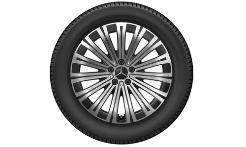 Колесный диск 8J×19 ET30,5 для Mercedes-Benz EQS 297, передняя и задняя оси, черный, с алмазной проточкой, 15 спиц — фото 3