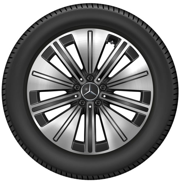 Колесный диск 8J×19 ET30,5 для Mercedes-Benz EQS 297, передняя и задняя оси, черный, с алмазной проточкой — фото 3