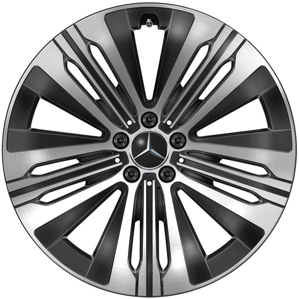 Колесный диск 8,5J×20 ET33 для Mercedes-Benz EQS 297, передняя и задняя оси, черный, с алмазной проточкой, 5 спиц — фото 1