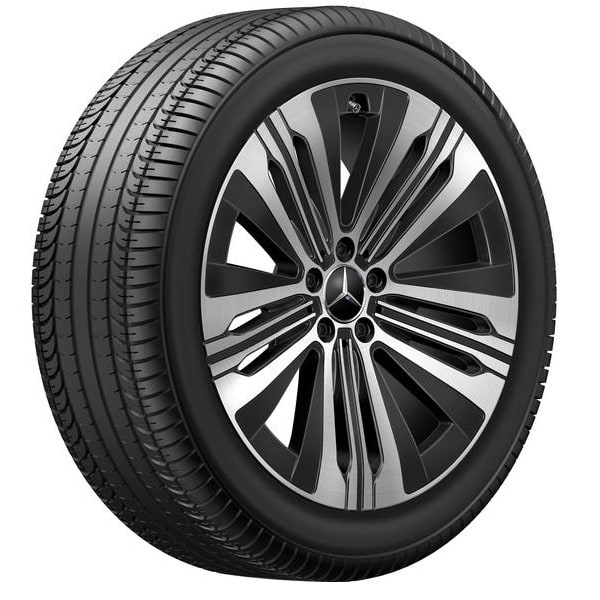 Колесный диск 8,5J×20 ET33 для Mercedes-Benz EQS 297, передняя и задняя оси, черный, с алмазной проточкой, 5 спиц — фото 2