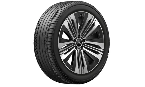 Колесный диск 8,5J×20 ET33 для Mercedes-Benz EQS 297, передняя и задняя оси, черный, с алмазной проточкой, 5 спиц — фото 2
