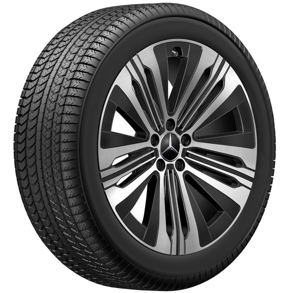 Колесный диск 8,5J×20 ET33 для Mercedes-Benz EQS 297, передняя и задняя оси, черный, с алмазной проточкой, 5 спиц — фото 4
