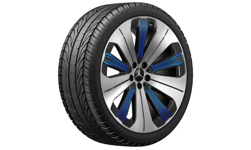 Колесный диск 9,5J×21 ET41,5 для Mercedes-Benz EQS 297, передняя и задняя оси, черный / синий, 10 спиц — фото 2