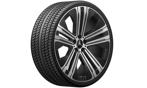 Колесный диск 9,5J×22 ET41,5 для Mercedes-Benz EQS 297, передняя и задняя оси, черный, с алмазной проточкой, 5 двойных спиц — фото 4