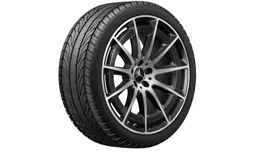 Колесный диск AMG 9,5J×21 ET41,5 для Mercedes-Benz EQS 297, передняя и задняя оси, черный, с алмазной проточкой, многоспицевый — фото 1