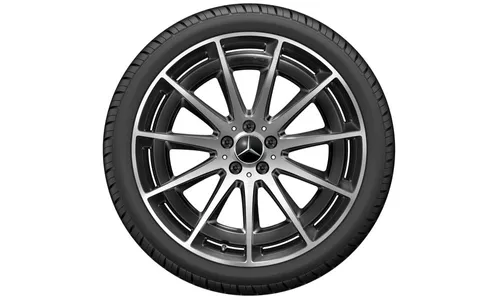 Колесный диск AMG 9,5J×21 ET41,5 для Mercedes-Benz EQS 297, передняя и задняя оси, черный, с алмазной проточкой, многоспицевый — фото 2