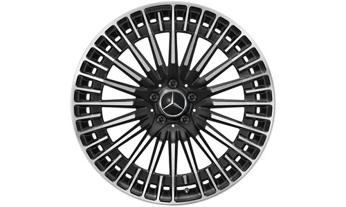 Колесный диск AMG 9,5J×21 ET41,5 для Mercedes-Benz EQS 297, передняя и задняя оси, черный, с алмазной проточкой, многоспицевый — фото 1
