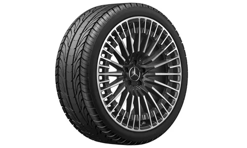 Колесный диск AMG 9,5J×21 ET41,5 для Mercedes-Benz EQS 297, передняя и задняя оси, черный, с алмазной проточкой, многоспицевый — фото 2