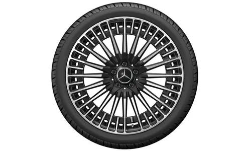 Колесный диск AMG 9,5J×21 ET41,5 для Mercedes-Benz EQS 297, передняя и задняя оси, черный, с алмазной проточкой, многоспицевый — фото 3