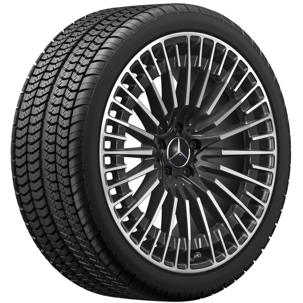 Колесный диск AMG 9,5J×21 ET41,5 для Mercedes-Benz EQS 297, передняя и задняя оси, черный, с алмазной проточкой, многоспицевый — фото 4
