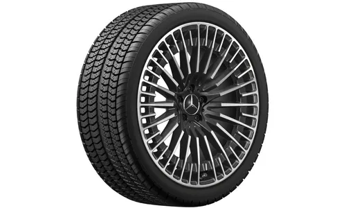 Колесный диск AMG 9,5J×21 ET41,5 для Mercedes-Benz EQS 297, передняя и задняя оси, черный, с алмазной проточкой, многоспицевый — фото 4