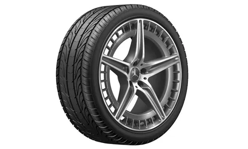 Колесный диск AMG 10J×21 ET47 для Mercedes-Benz EQS 297, передняя и задняя оси, серый Tantal, 5 двойных спиц — фото 2