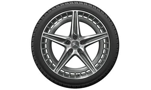 Колесный диск AMG 10J×21 ET47 для Mercedes-Benz EQS 297, передняя и задняя оси, серый Tantal, 5 двойных спиц — фото 3