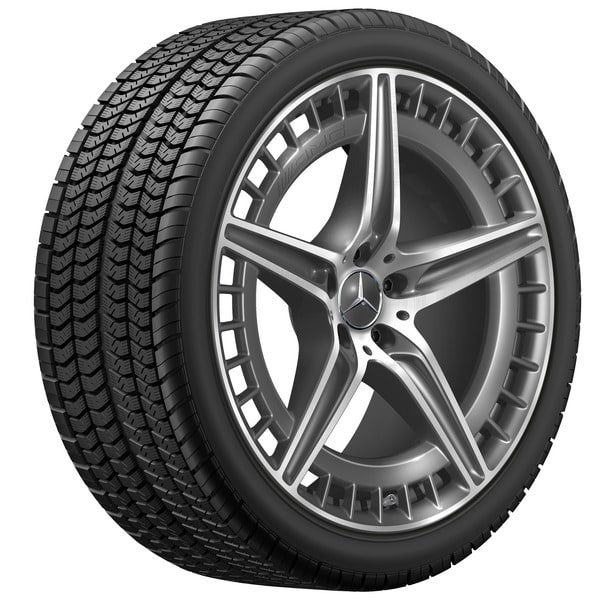 Колесный диск AMG 10J×21 ET47 для Mercedes-Benz EQS 297, передняя и задняя оси, серый Tantal, 5 двойных спиц — фото 4