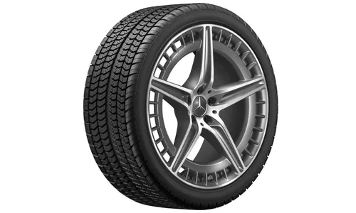 Колесный диск AMG 10J×21 ET47 для Mercedes-Benz EQS 297, передняя и задняя оси, серый Tantal, 5 двойных спиц — фото 4