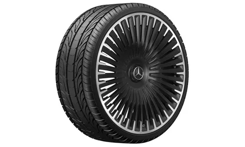 Колесный диск AMG 10J×22 ET47 для Mercedes-Benz EQS 297, передняя и задняя оси, черный, с алмазной проточкой — фото 2