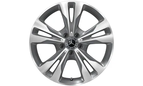 Колесный диск 7,5J×18 ET52 для Mercedes-Benz EQV 447 / V-Class 447, передняя и задняя оси, серый металлик Tremolite, 5 двойных спиц — фото 1