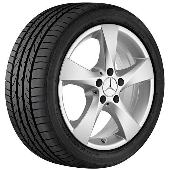 Колесный диск 7J×17 ET51 для Mercedes-Benz EQV 447 / V-Class 447, передняя и задняя оси, серебристый Vanadium Silver, 5 спиц — фото 1