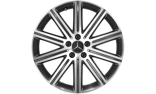 Колесный диск 8J×19 ET52 для Mercedes-Benz EQV 447 / V-Class 447, передняя и задняя оси, черный, с алмазной проточкой, 10 спиц — фото 1