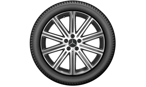 Колесный диск 8J×19 ET52 для Mercedes-Benz EQV 447 / V-Class 447, передняя и задняя оси, черный, с алмазной проточкой, 10 спиц — фото 3